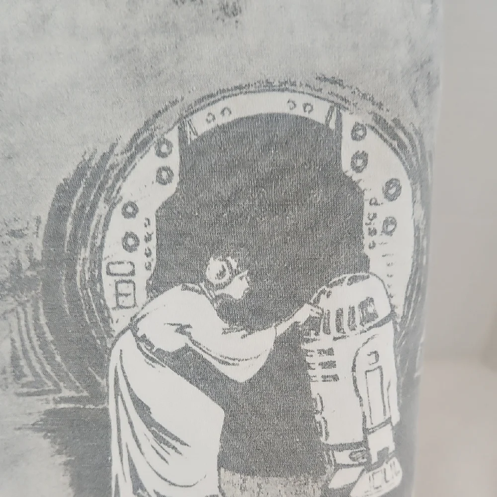 Pottery Barn Teen Star Wars Gray White Iconic Moments Queen Flat Sheet - Picture 3 of 9